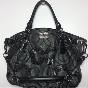 Coach Madison sequin op art large Sophia satchel