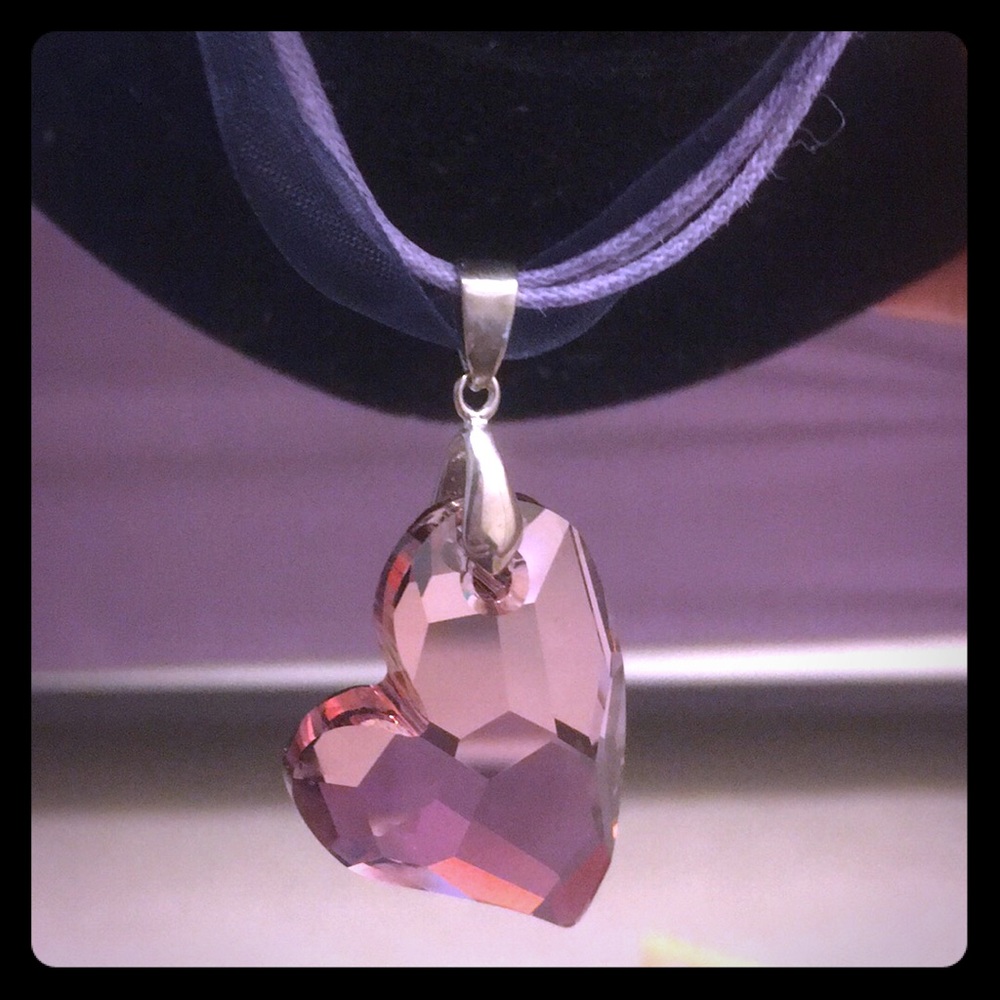 Swarovski heart crystal purple pink large like new