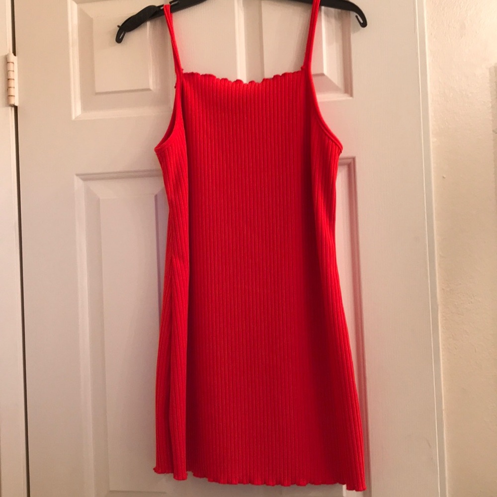 Red mini dress