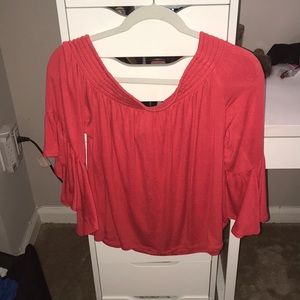 Express Off the Shoulder Bell Bottom Sleeve Top