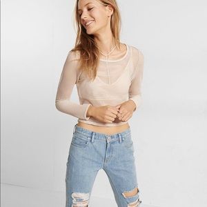 Express One Eleven Sheer Mesh Crop Top
