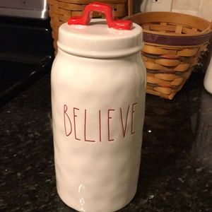 Rae Dunn Believe Christmas Canister