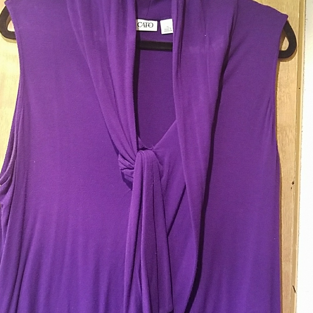 Sleeveless deep purple top