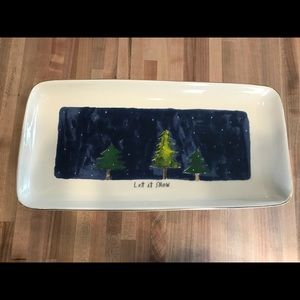 Rae Dunn Let It Snow Christmas Tree Platter Plate
