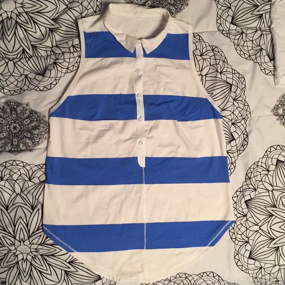 Lululemon blue and white striped tank