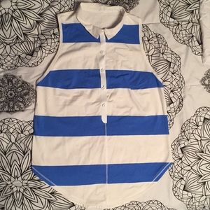 Lululemon blue and white striped tank