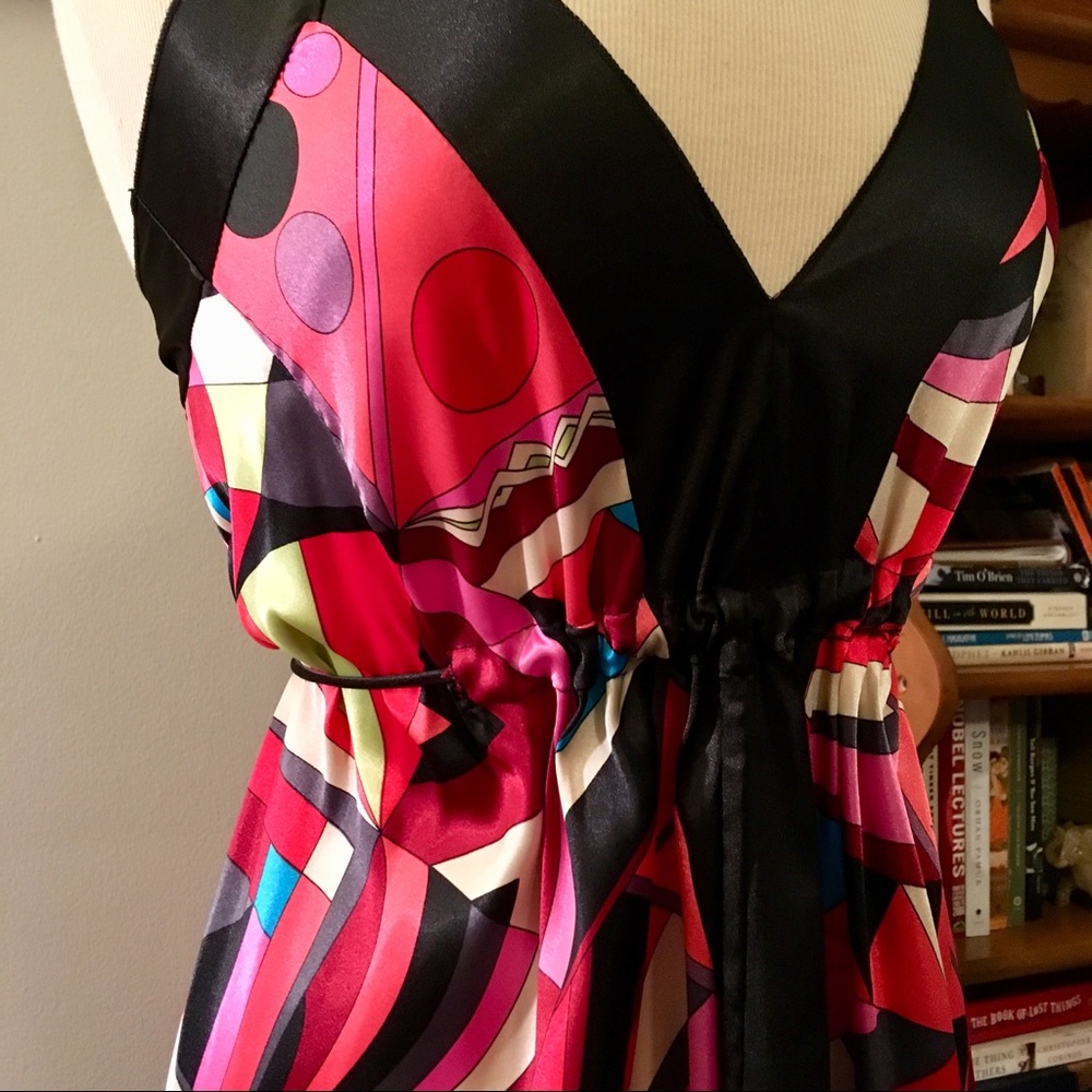 nwot • boutique • geometric midi x back dress • s