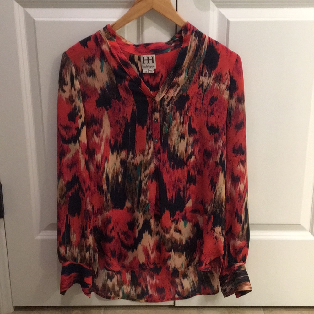 Bright and colorful Haute Hippie blouse