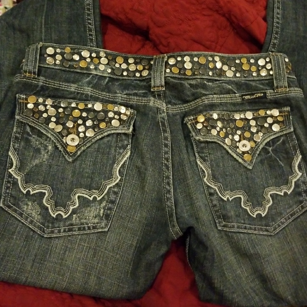 Miss Me Studded Jeans in Silverado, 28, Inseam 34