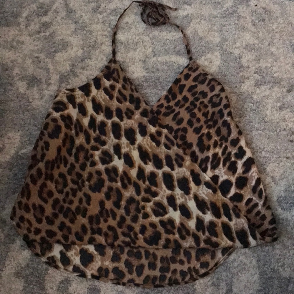 Leopard print halter top