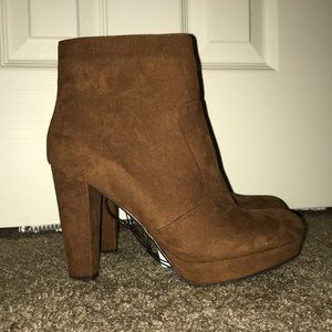 Brand new never worn cognac booties