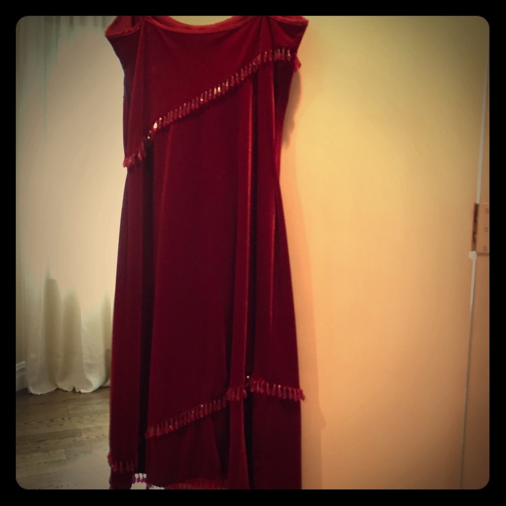 Betsy Johnson red velvet dress