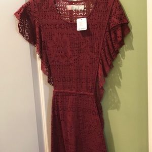 Free People purple crotchet mini dress