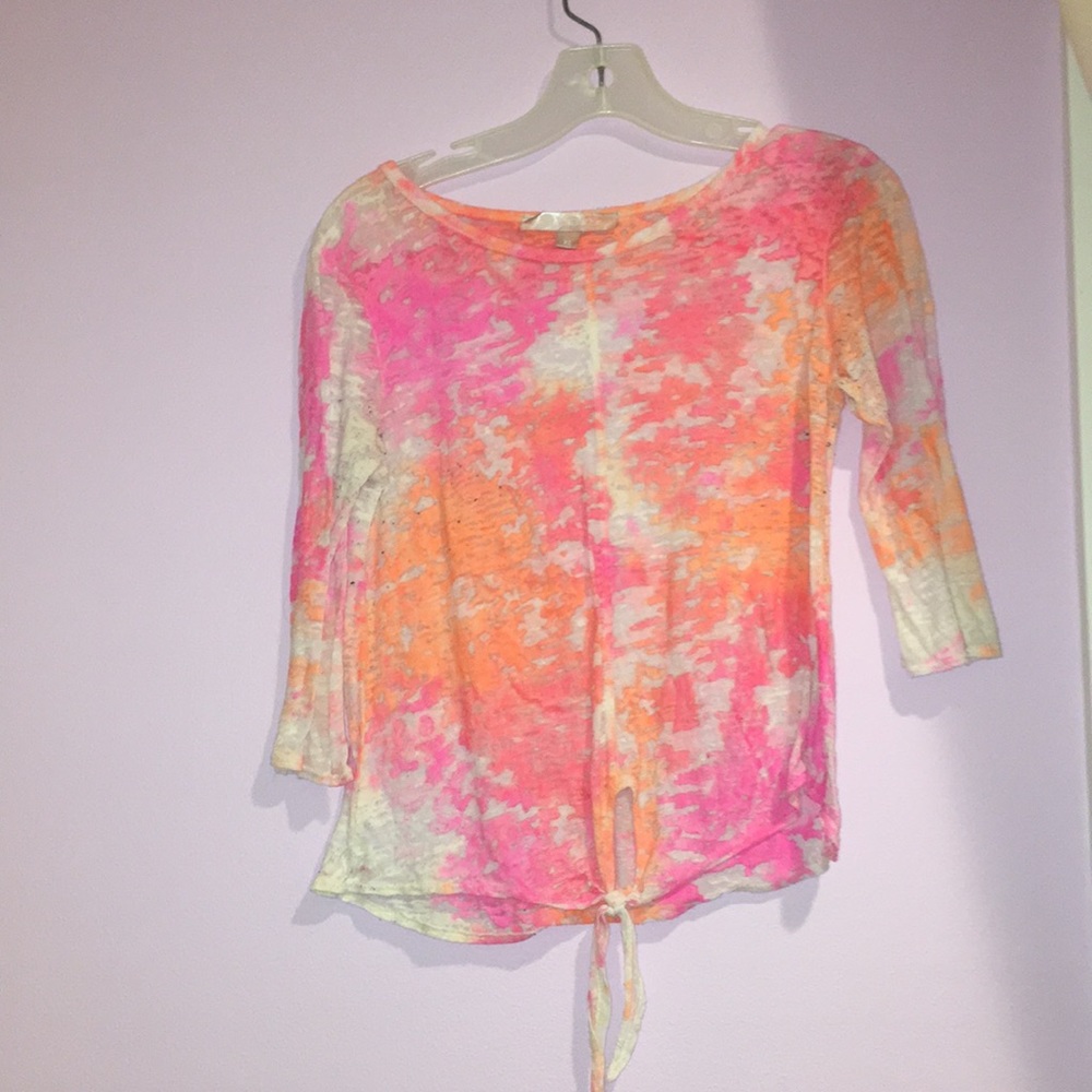 Long Sleeved Pink/Orange Tee