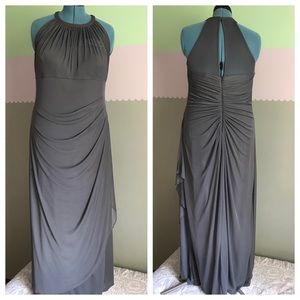 Gathered gray formal dress (pewter)