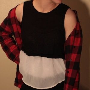 Black and white tank top