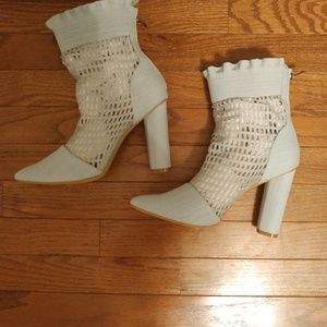Denim booties