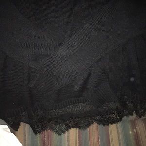 Sweater with lace detailing on bottom
