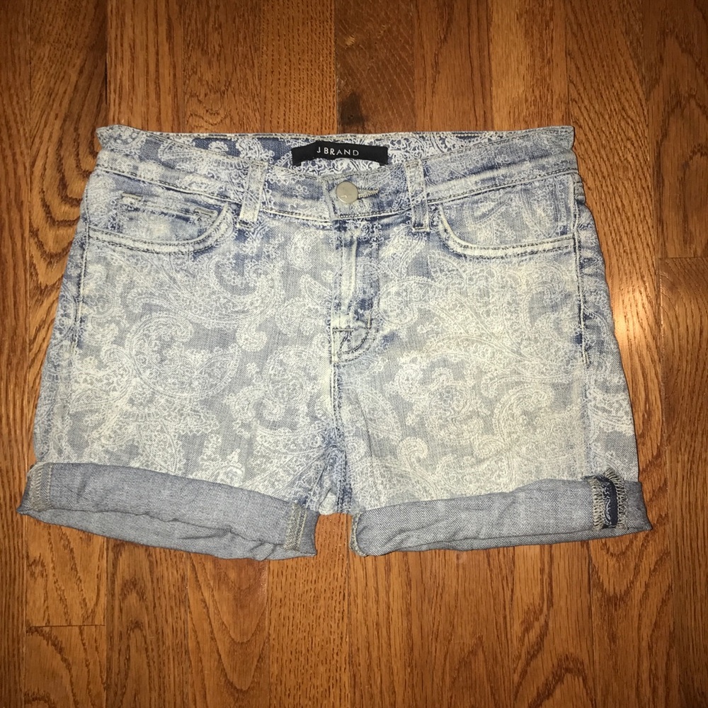 J Brand Paisley Print Cut Offs