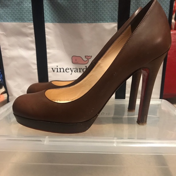Christian Louboutin Brown Leather Heels - Picture 2 of 4
