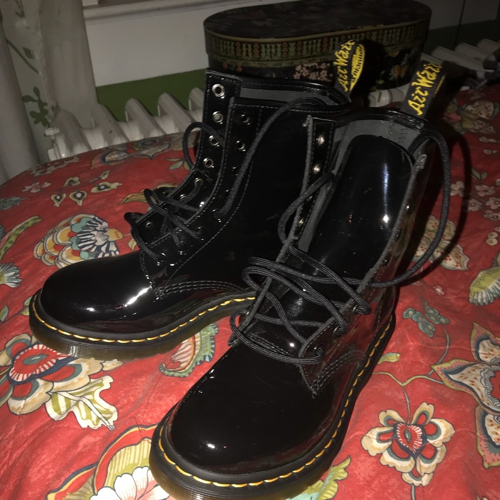 Dr Martens AirWair black patent boots
