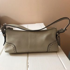 White leather Coach bag