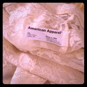 NWOT American Apparel lace stirrup tights XS