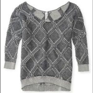 Gray crochet pattern sweater