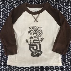 ⭐️Brown/White Thermal Tiger Long Raglan Sleeve Tee