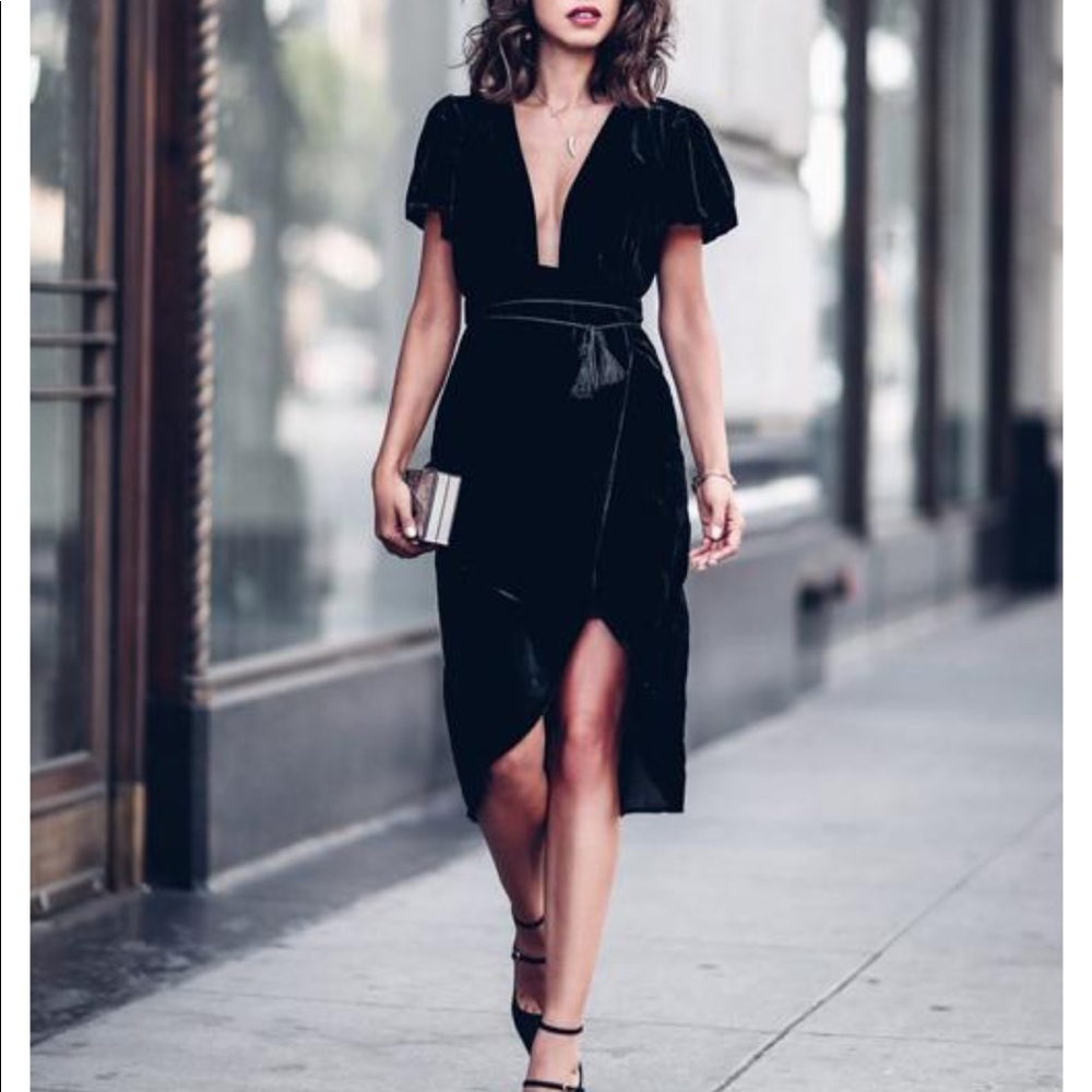 Black velvet dress