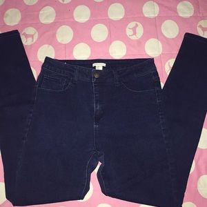 Forever 21 Size 28 High Waisted Blue Skinny Jeans