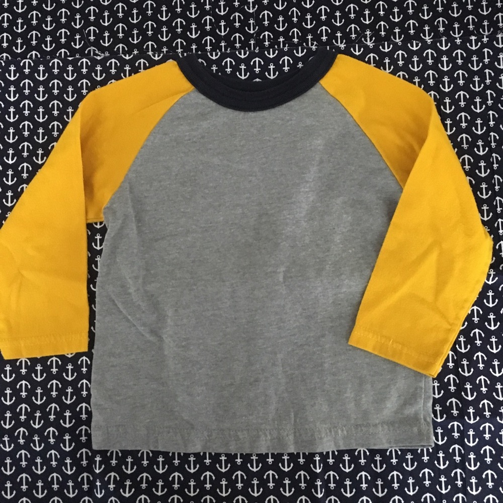 ⭐️Yellow/Gray/Navy Blue Long Raglan-Sleeve Tee