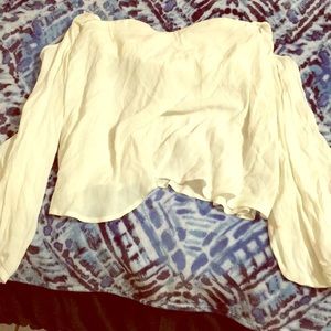 Nasty Gal White bell sleeve top