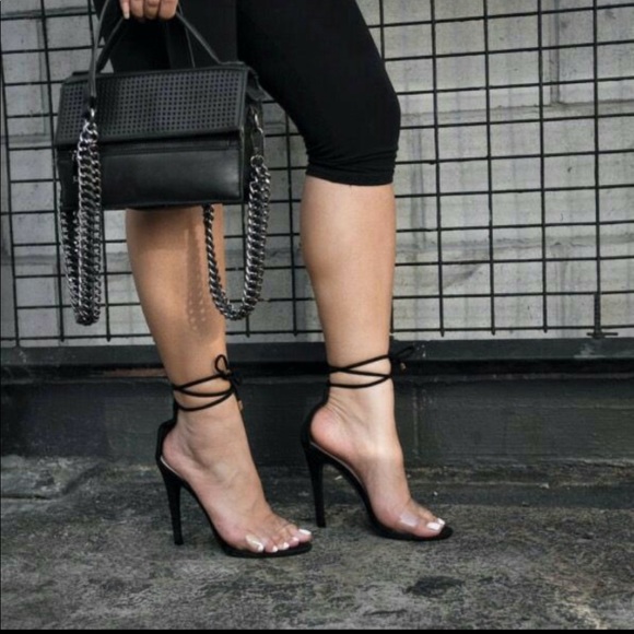 Bella Perspex Lace-Up Heels - Picture 3 of 4