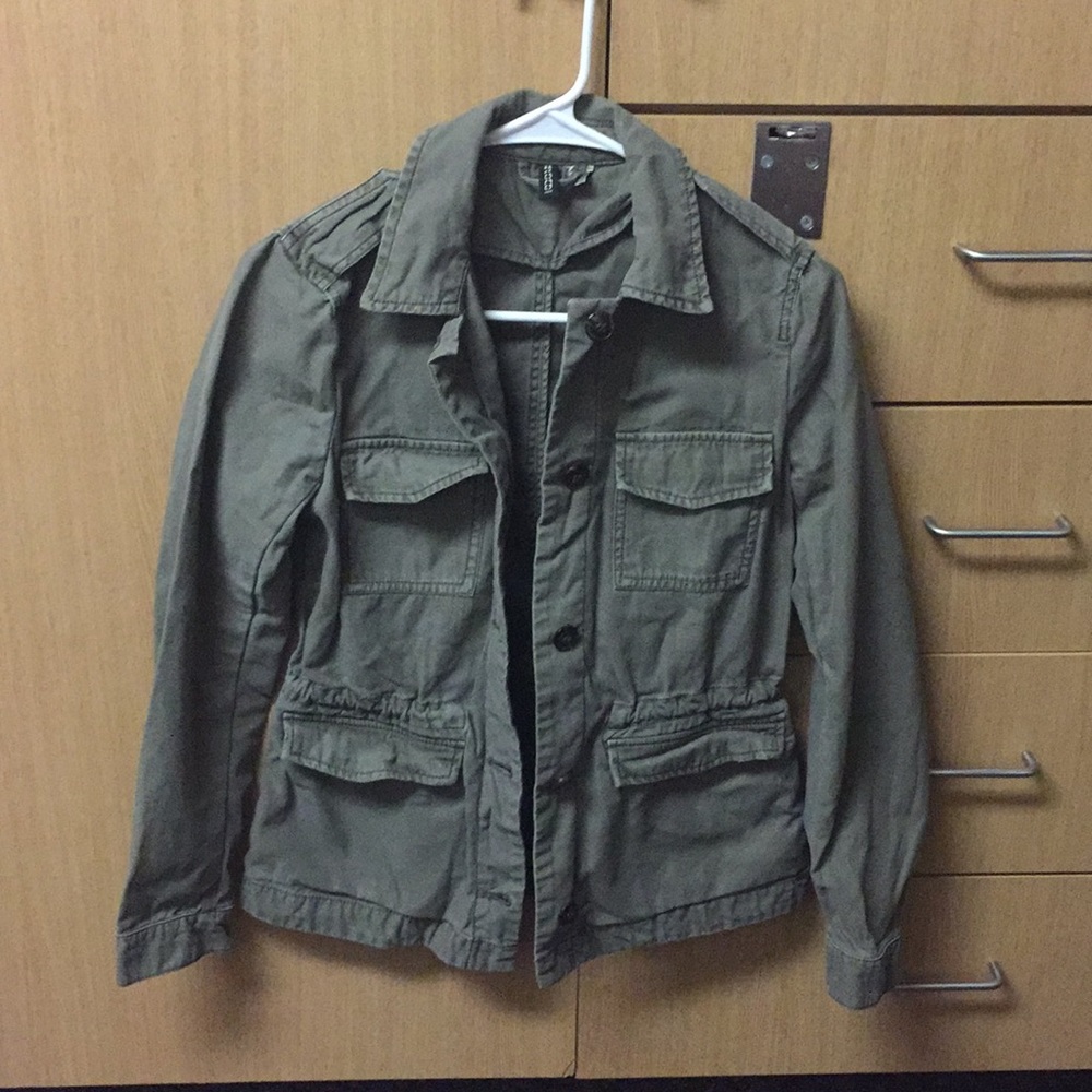 Army Green Button-Up Jacket