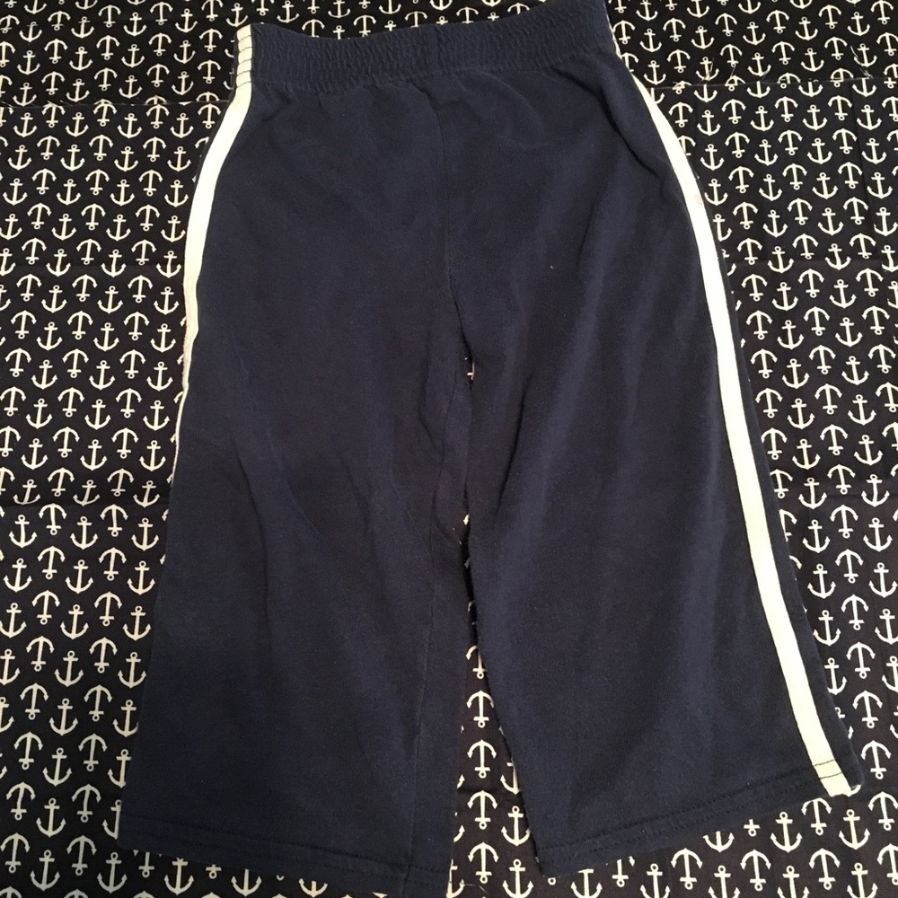 ⭐️Navy Blue Joggers Dual White Side Stripes (Flaw)