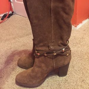 Camel colored studded boots