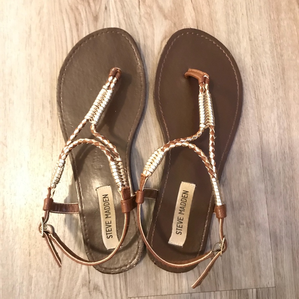 Brown and Gold Steve Madden Sandals