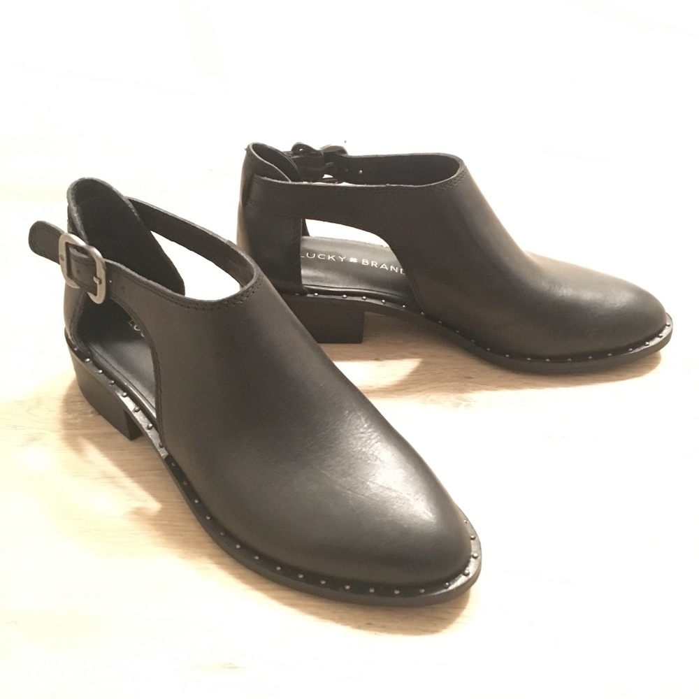 Lucky Brand Black Cutout Booties