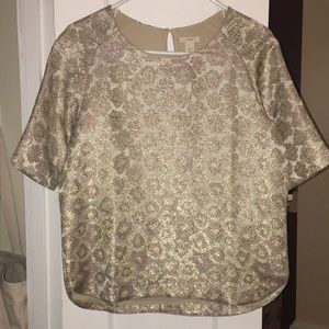 Metallic Gold J. Crew top
