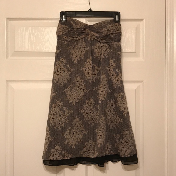 BCBG Strapless Flower printed Silk Dress - Picture 1 of 4