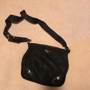 Prada Plate Black Cross Body Bag