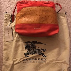 Burberry NWT ostrich leather bucket bag