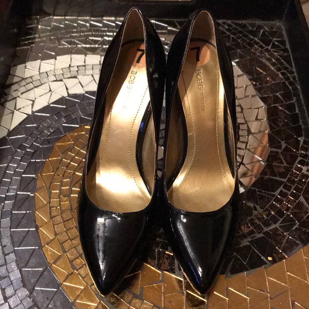BCBG Pointed Toe Patent Leather Pump
