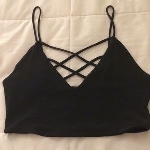 Criss-cross black bralette