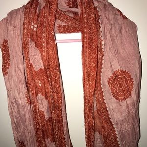 Pink and coral Patterned scarf