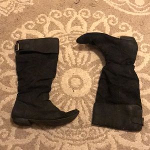 Slouchy faux suede boots.