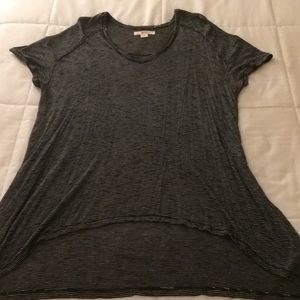 Black and white striped oversized tee