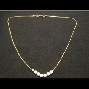 14 k necklace with pearl