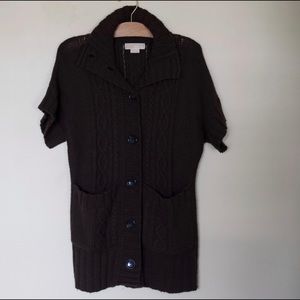 Michael Kors wool knit short sleeve cardigan